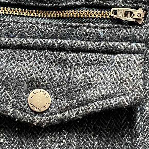 Vintage LL Bean Stonington Herringbone Tweed Jacket Womens Size M Elbow Patch - Picture 9 of 10